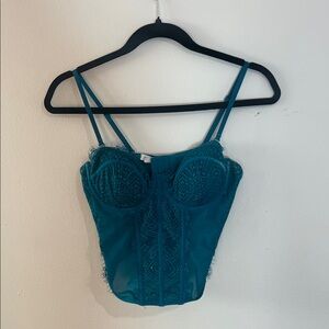 Garage Teal Corset Top